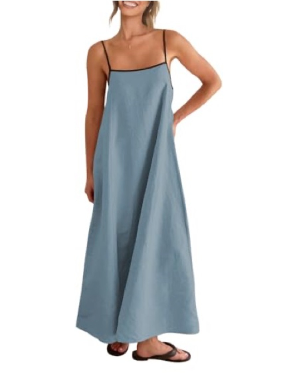 Senllen Women's Linen Maxi Dress size Large